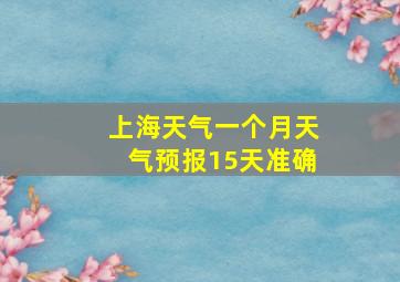 上海天气一个月天气预报15天准确