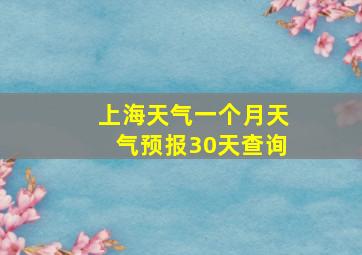 上海天气一个月天气预报30天查询