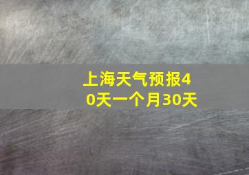 上海天气预报40天一个月30天