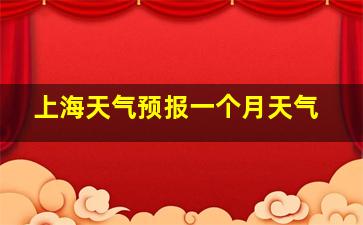 上海天气预报一个月天气