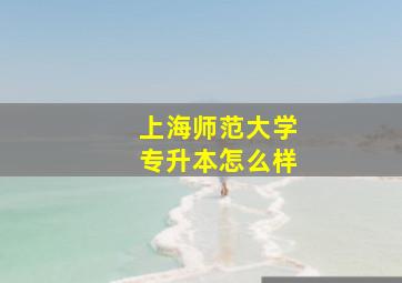 上海师范大学专升本怎么样