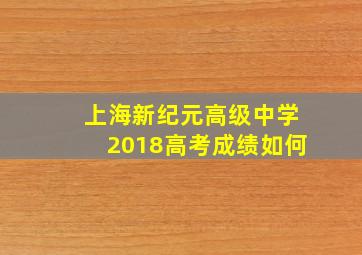 上海新纪元高级中学2018高考成绩如何