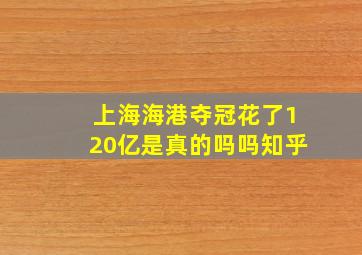 上海海港夺冠花了120亿是真的吗吗知乎