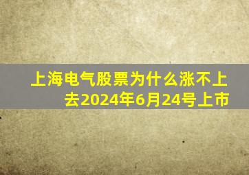 上海电气股票为什么涨不上去2024年6月24号上市