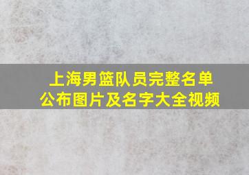 上海男篮队员完整名单公布图片及名字大全视频