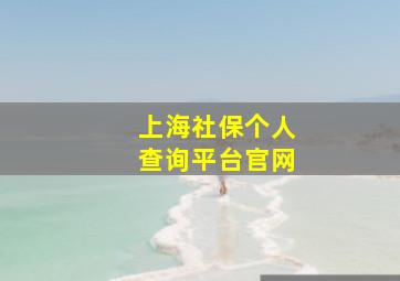 上海社保个人查询平台官网