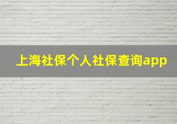 上海社保个人社保查询app