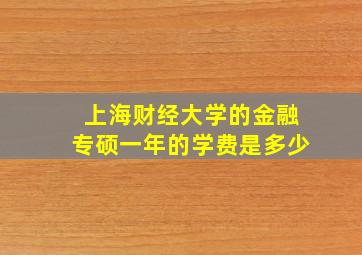 上海财经大学的金融专硕一年的学费是多少