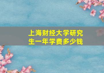 上海财经大学研究生一年学费多少钱