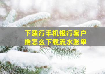 下建行手机银行客户端怎么下载流水账单