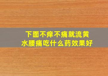 下面不痒不痛就流黄水腰痛吃什么药效果好