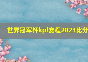 世界冠军杯kpl赛程2023比分