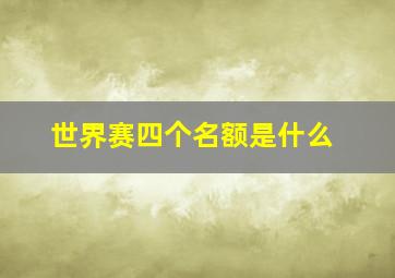 世界赛四个名额是什么