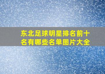 东北足球明星排名前十名有哪些名单图片大全