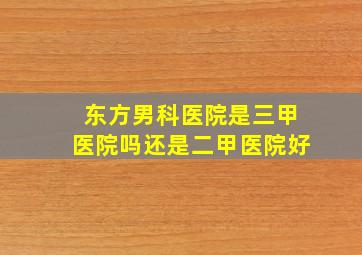 东方男科医院是三甲医院吗还是二甲医院好