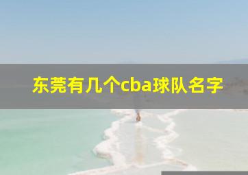 东莞有几个cba球队名字