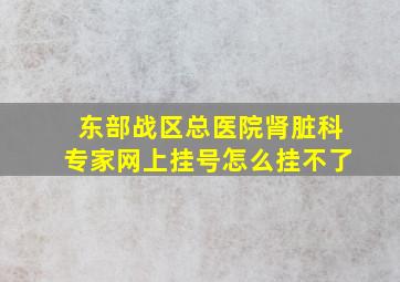 东部战区总医院肾脏科专家网上挂号怎么挂不了