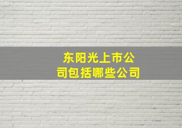 东阳光上市公司包括哪些公司