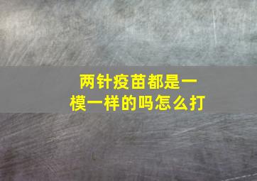 两针疫苗都是一模一样的吗怎么打