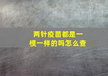 两针疫苗都是一模一样的吗怎么查