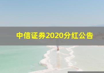 中信证券2020分红公告