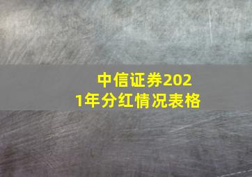 中信证券2021年分红情况表格