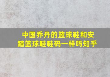 中国乔丹的篮球鞋和安踏篮球鞋鞋码一样吗知乎