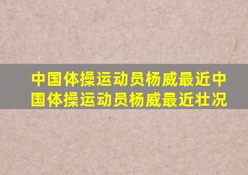 中国体操运动员杨威最近中国体操运动员杨威最近壮况