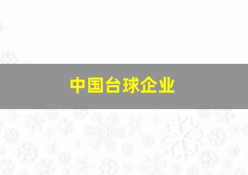 中国台球企业