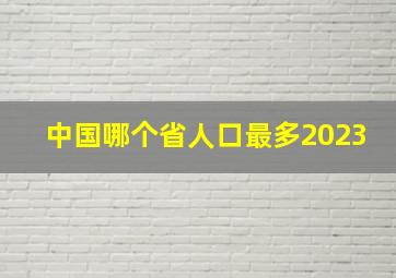 中国哪个省人口最多2023