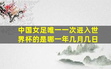 中国女足唯一一次进入世界杯的是哪一年几月几日