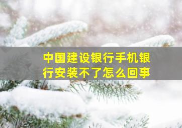 中国建设银行手机银行安装不了怎么回事