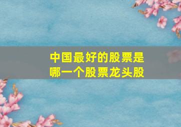 中国最好的股票是哪一个股票龙头股