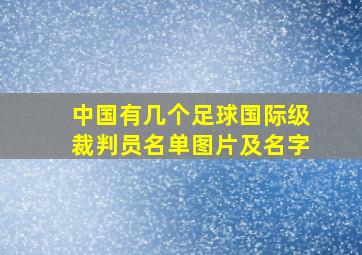 中国有几个足球国际级裁判员名单图片及名字