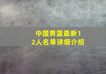 中国男篮最新12人名单详细介绍