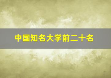 中国知名大学前二十名