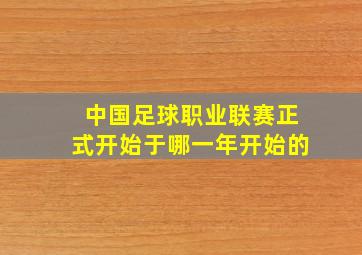 中国足球职业联赛正式开始于哪一年开始的