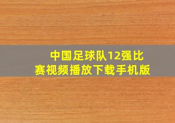 中国足球队12强比赛视频播放下载手机版