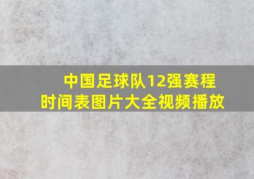 中国足球队12强赛程时间表图片大全视频播放