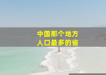 中国那个地方人口最多的省