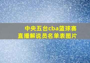 中央五台cba篮球赛直播解说员名单表图片