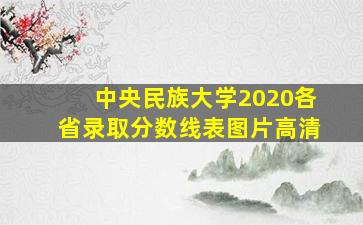 中央民族大学2020各省录取分数线表图片高清