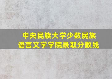 中央民族大学少数民族语言文学学院录取分数线