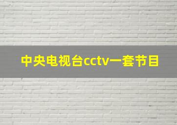 中央电视台cctv一套节目