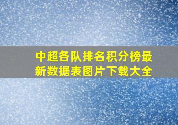 中超各队排名积分榜最新数据表图片下载大全