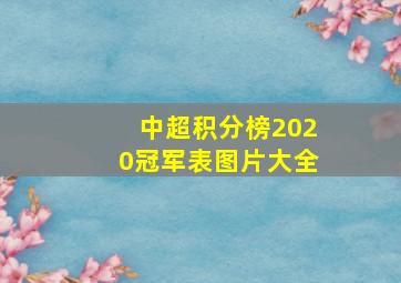 中超积分榜2020冠军表图片大全