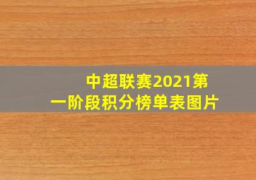 中超联赛2021第一阶段积分榜单表图片