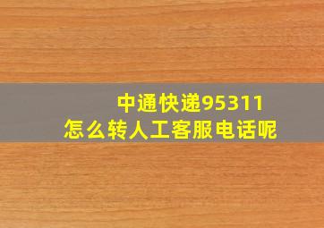 中通快递95311怎么转人工客服电话呢