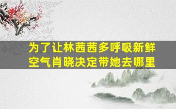 为了让林茜茜多呼吸新鲜空气肖晓决定带她去哪里