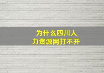 为什么四川人力资源网打不开